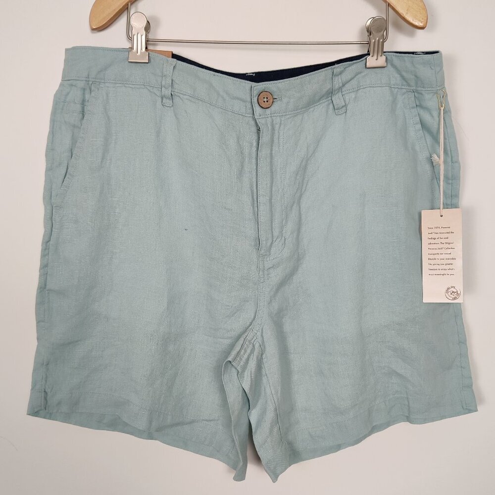 NEW Panama Jack Men's Shorts Size 36 Blue Linen Lightweight Resortwear Outerwear